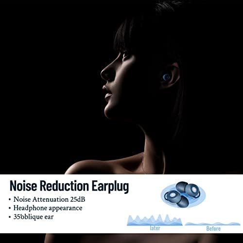 תקעי אוזניים להפחתת רעש -הגנה על שמיעה רכה וניתנת לשימוש חוזר בסיליקון גמיש לשינה, רגישות לרעש -27dB ביטול רעש אטמי אוזניים