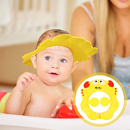 דויטול תינוק כובע שמש סיליקון כובע רחצה צהוב ילדים בטיחות מתכווננת לצורת שמפו לבעלי חיים צורת אוזן שטיפת סרטנים כובע זמן מגן מגן מגן על תינוק אמבטיה פעוט תינוקות שמפו לילדים