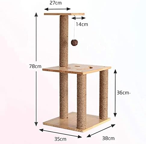 חתול עץ דירה גרוד חתול מגדל חתול עמוד סיסל חבל חתול לתפוס לוח תוצרת בית טחינת טופר צעצוע חתול טיפוס מסגרת מוצק עץ חתול עץ חתול פלטפורמת 721