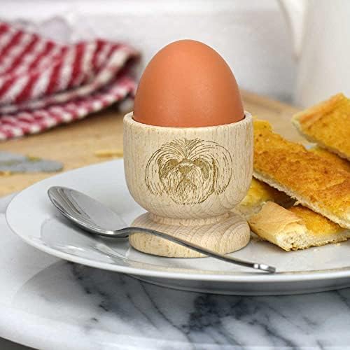 'ראש לאסה אפסו' כוס ביצה מעץ