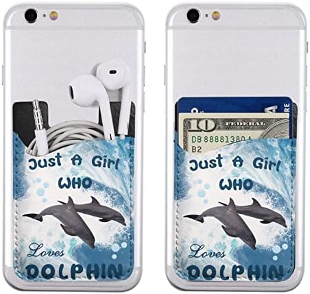 Gagaduck Dolphin Hessive Pocket Pocket Stick Thone על ארנק כרטיסי שרוול זיהוי אשראי מחזיק תואם לרוב הטלפונים החכמים