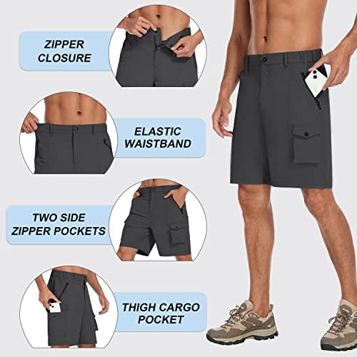 מכנסי טיול של MOFIZ לגברים מכנסיים קצרים מהיר יבש קמפינג חיצוני למכנסיים קצרים קמפינג חיצוניים לגברים עם מכנסיים קצרים מזדמנים קלים משקל קלים