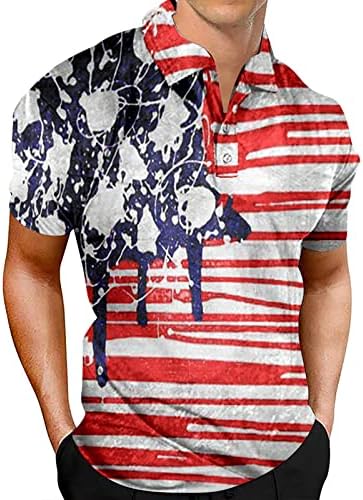 קיץ גברים חולצה גברים של פטריוטי ביצועים עצמאות יום אמריקאי דגל קלאסי כושר חולצה גברים של מכנסיים קצרים