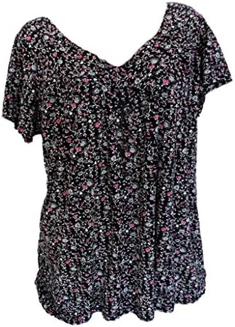מרגינרי נשים חולצות 2023 כפתור למטה קיץ אופנה פרחוני חולצה מתגנדר מזדמן קצר שרוול רופף בכושר חולצות עם כיסים