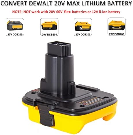 Lilocaja 18V עד 20V מתאם סוללה 2 חבילה DCA1820 עבור Dewalt 18V כלים + 12V-20V ליתיום-יון 2-יציאה מטען סוללות DCB102, תואם לסוללת Dewalt 20V Dewalt 20V