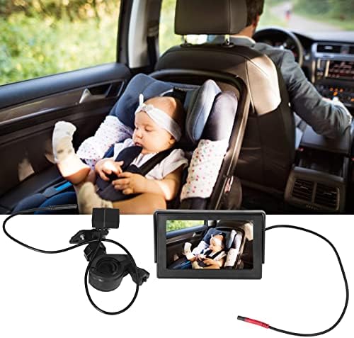 מראה מכונית לתינוק, מצלמת מראה מושב אחורי, מצלמת מכונית זווית של 140 מעלות זווית עם קריסטל נוף ברור לתינוק בטיחות בטיחות רכב תינוקות מושב אחורי קלות צפו בקלות את התינוק שלכם בכל מהלך, התאמה קלה