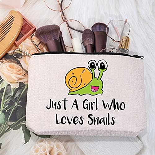 Meikiup Snails חובב מתנה מתנה חילונות חמודים תיק איפור מהנדס חקלאי מתנה רק ילדה שאוהבת חילונות טיולים רוכסן תיק קוסמטי