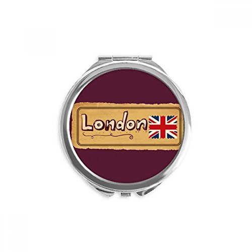 איחוד ג ' ק בריטניה לונדון חותמת בריטי יד קומפקטי מראה עגול נייד כיס זכוכית