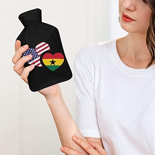 גאנה ארהב דגל חם מים בקבוק עם כיסוי חמוד גומי מים חמים תיק מים חמים בקבוק מיטת ספה