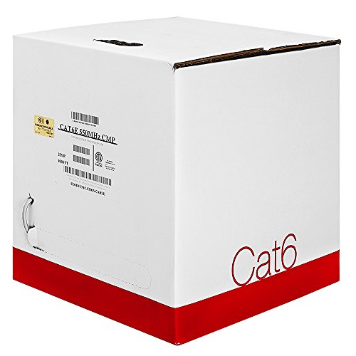 CMPLE - מליאה CAT6 23AWG CMP מוצק נחושת חשופה 1000ft כבל Gigabit Ethernet אפור