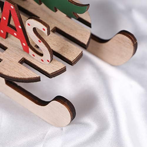 עיצוב שולחן פינת אוכל בספורט עיצוב חג המולד קישוט לחג המולד מעניין עץ עץ עיצוב מכונית מזחלת DIY לחנות מסיבות ביתית עיצוב שולחן עבודה 1pc טופר שולחן כתיבה