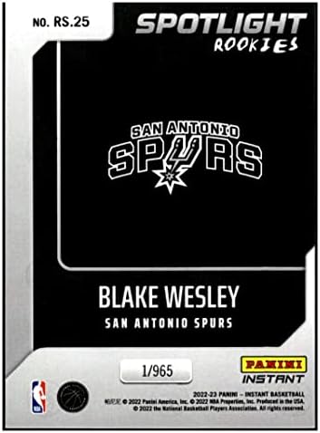 Blake Wesley RC 2022-23 Panini Spotlight טירונים /96525 ספרס NM+ -MT+ NBA כדורסל