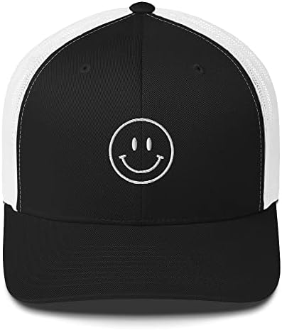 כובע סמיילי / כובע נהג משאית סמיילי לגברים ונשים, כובע מתכוונן פרימיום