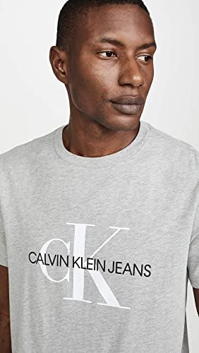 Calvin Klein's Short שרוול קצר שרוול צוואר צוואר כותנה מונוגרמה לוגו חולצת טריקו