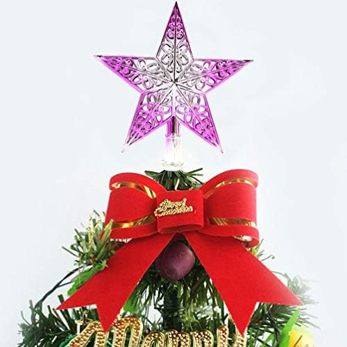 Amosfun חג המולד 3D Hollow Star Tree Topper מעודן כוכב חלול עץ עץ טופר קישוט קישוט עץ חג המולד קישוט