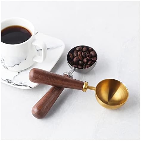 כפיות כלי כסף נירוסטה קפה כף עץ ידית מדידת כף רטרו אבקת קפה כפית כפיות כפות כף