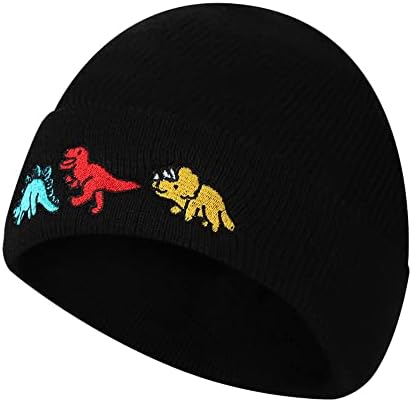 טוטלוקס סרוג כובעים כובעי דינוזאור רקמה נשים גברים כובע חורפי כובע גולגולת חם רך