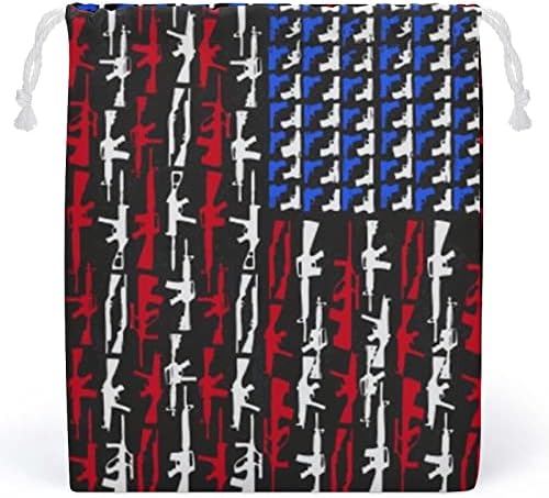 אקדח דגל אמריקאי מודפס שקית שכיבה חמודה אחסון איפור נסיעות שקיות קוסמטיקה
