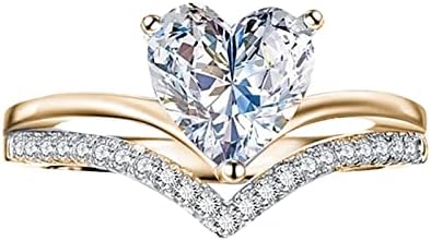 נשים מבטיחות טבעות טבעות נישואין בצורת לב לנשים טבעת אירוסין ריינסטון מתנות תכשיטים הניתנות להבטחה טבעות