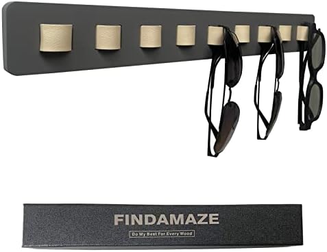 Findamaze משקפי שמש מארגן משקפי שמש מעץ אחסון קיר רכוב משקפי ראייה משקפי ראייה, תצוגת משקפי ראייה, תפאורה ביתית,
