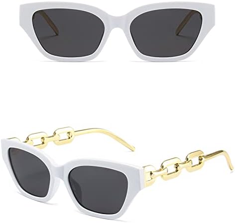 2023 חדש גבירותיי אישיות היפ הופ מתכת שרשרת משקפי שמש אופנה מצולע קטן מסגרת משקפיים 4171