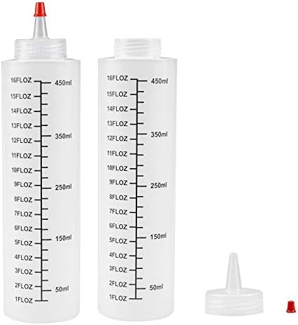 12 חבילות 16 אונקיות. תבלינים לסחוט בקבוקים עם טוויסט על מכסים - עמיד פלסטיק שפריץ בקבוק קל לסחוט מוליך בקבוקי עבור קטשופ, רטבים, סירופ, תחבושות , אמנויות & מגבר; מלאכות