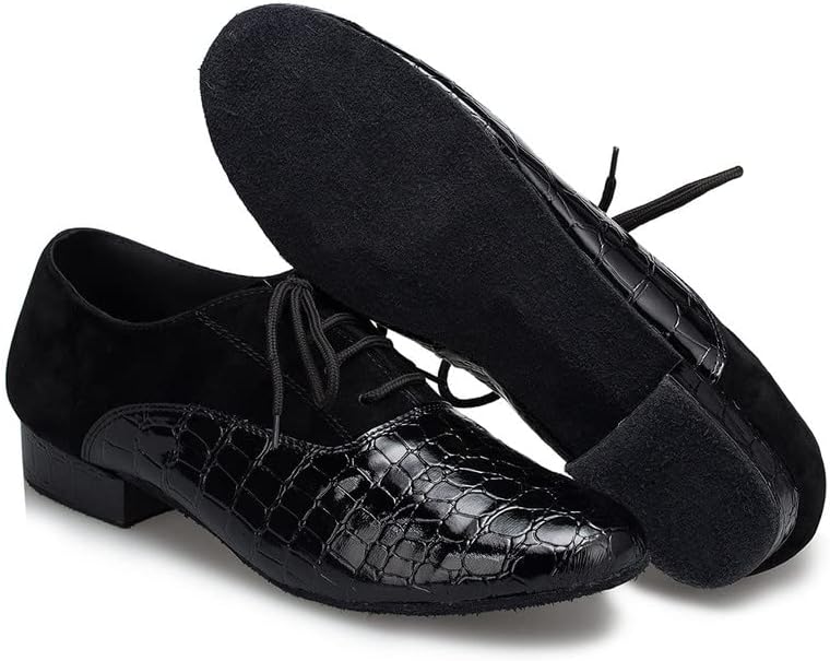 נעלי ריקוד לטיניות של Aoqunfs נעלי גברים לטינית שחור אולם נשף טנגו טנגו נעלי דמות, דגם L145