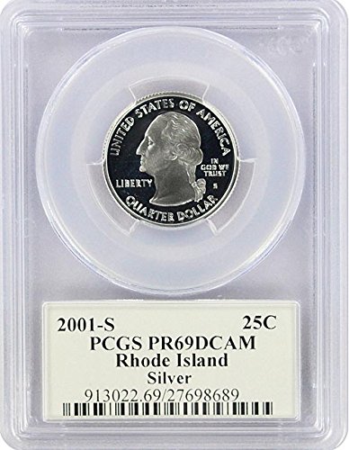 2001 Rhode Island State Silver Proot Quarter PR-69 PCGS