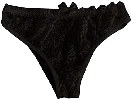 תחתוני נשים פלוס גודל תחתונים לנשים תחרה סקסית דרך חלול כותנה תחתוני נשים חבילה חלקה שחור