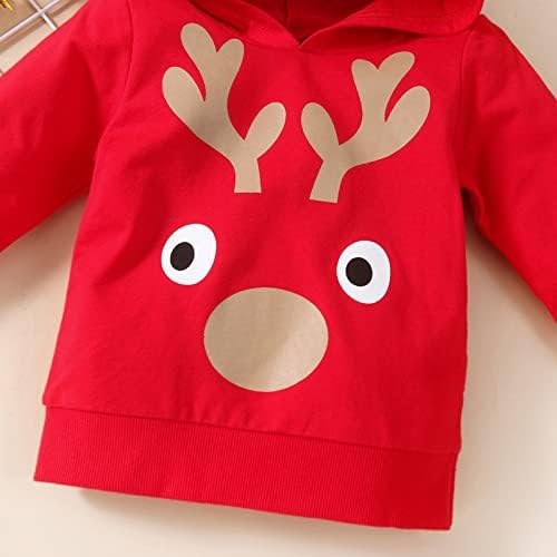 תינוק ילדה חורף בגדי חבילות פעוט תינוק בני בנות סוודר חולצות החג שמח חג המולד צבי סנטה מודפס הסווטשרט