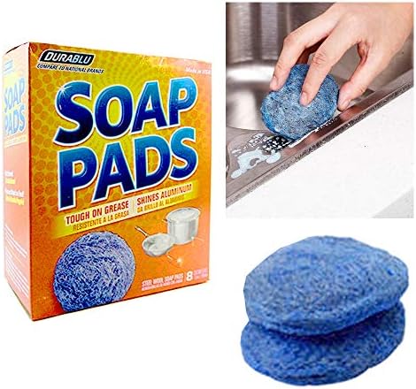 8 רפידות סבון צמר פלדה מקרצף ספוג מסיר חלודה שטיפת כלים מנקה מטבח
