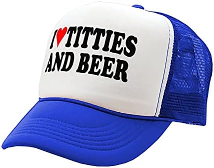 את גוזלר-אני לב ציצים ובירה-אהבה מצחיק איסור פרסום-בציר רטרו סגנון נהג משאית כובע כובע