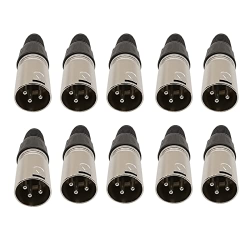 Lemil 10pcs 3 פינים XLR נקבה מיקרופון מיקרופון כבל שמע מחבר חוט תקע מסוף כבלים למחבר הלחמה מיקרופון