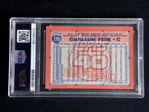 Carlton Fisk PSA 9 Mint 1991 Topps כרטיס מגן מדבר 170 בייסבול HOF נדיר! - כרטיסי בייסבול מטלטלים