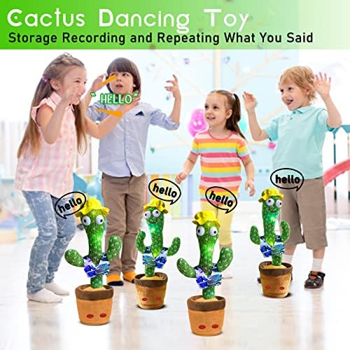 Bighaki808 Talking Cactus צעצוע, Cactus Dancing חוזר על מה שאתה אומר בתאורה, שרה הקלטת קקטוס וחוזרים על דבריך לצעצוע
