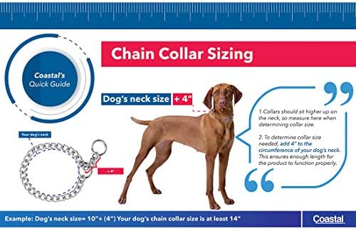 הרשת צווארון חנק כרום מצופה כרום צווארון כלבים, 22 אינץ 'על קישורים כבדים בגודל 3.0 ממ
