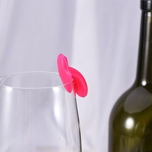 6 יחידות סיליקון אדום יין זכוכית סמן יצירתי שפות אדומות מדבקת פרייר סימן זכוכית זיהוי מושלם למסיבות