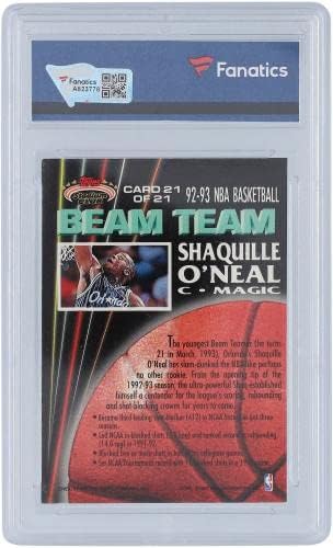 Shaquille O'Neal Orlando Magic Autoggmed משנת 1992 Topps Club Club Feam Team RC 21 Card Onrated - Topp