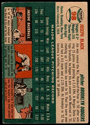 1954 Topps 98 ג'ו בלאק ברוקלין דודג'רס VG+ Dodgers
