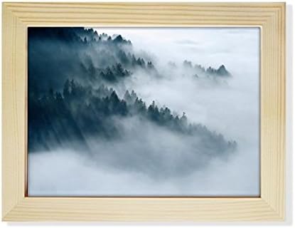 Diythinker ערפל Fogen Forest Mountain Sky Cloud Desktop מסגרת תמונה תמונה קישוט לאמנות ציור 6x8 אינץ '