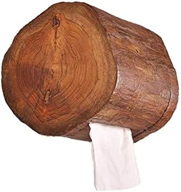 SMLJLQ מעץ טואלט מעץ מחזיק קיר רכוב, עמדת נייר גליל לחדר אמבטיה ומטבח