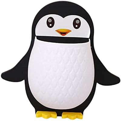 צורת פינגווין של גז'ימפט צורה מברשת שיניים מתלה אחסון עם טלפונים של חור טלפונים מקלות אכילה קיר קיר תלייה תיבת מארגן לחדר אמבטיה, ארון, שחור