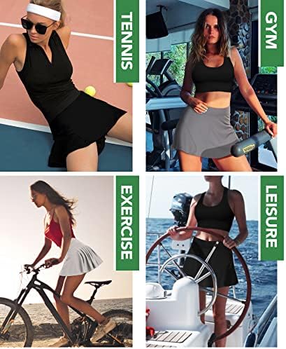 נשים 2 ב 1 מכנסי ריצה קפלים קצרים קיץ מזדמן אימון חצאית טניס אתלט