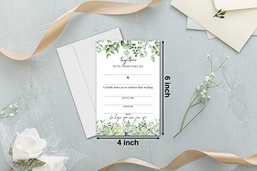 כרטיסי הזמנה לחתונה ירק - הזמינו קלטות קלטות למסיבות חתונה - 25 קלפים ו -25 מעטפות