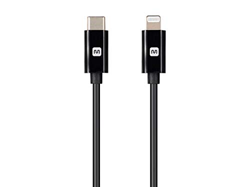 Monoprice USB C לכבל ברק - 6 רגל - טעינה מהירה שחורה, התואמת ל- Apple iPhone 13/Pro/Pro Max/AirPods Pro - Select Series