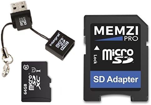 ממזי פרו 64 ג ' יגה-בייט מחלקה 10 90 מגה-בייט/שניות כרטיס זיכרון מיקרו עם מתאם מיקרו קורא למצלמות פעולה של וימיוס
