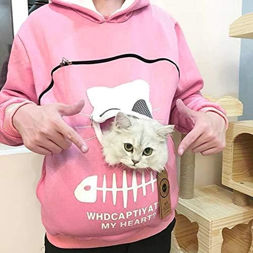 נשים של חיות מחמד פאוץ הסווטשרט בעלי החיים הוד חולצות לשאת חתול סוודר חולצה חתלתול מחזיק חולצות בתוספת גודל