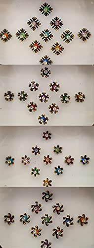 44 מעצב בוליווד עגול מפואר גביש גביש תכשיטים מגניב מתכתית קעקוע מדבקה בינדי