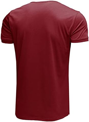 גברים קצר שרוול ספורט חולצה קיץ בסיסי מוצק צבע חולצה צוות צוואר כפתור הנלי חולצות טי רופף בכושר חולצות