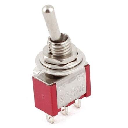 Houcy 1PCS AC 250V/2A 120V/5A ON/ON 2 מיקום SPDT MINI MICRO TOGGLE מתג אדום LW